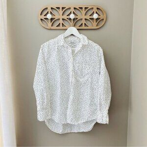 Madewell Oversized Polka Dot Button Up Top White Sz XXS